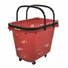 سبد خرید چرخ‌دار فروشگاهی ۴۰ لیتری مدل دسته دوبل