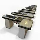 میز صندوق موتوردار طرح L پایه باز