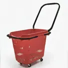 سبد خرید چرخ‌دار فروشگاهی ۴۰ لیتری مدل دسته دوبل
